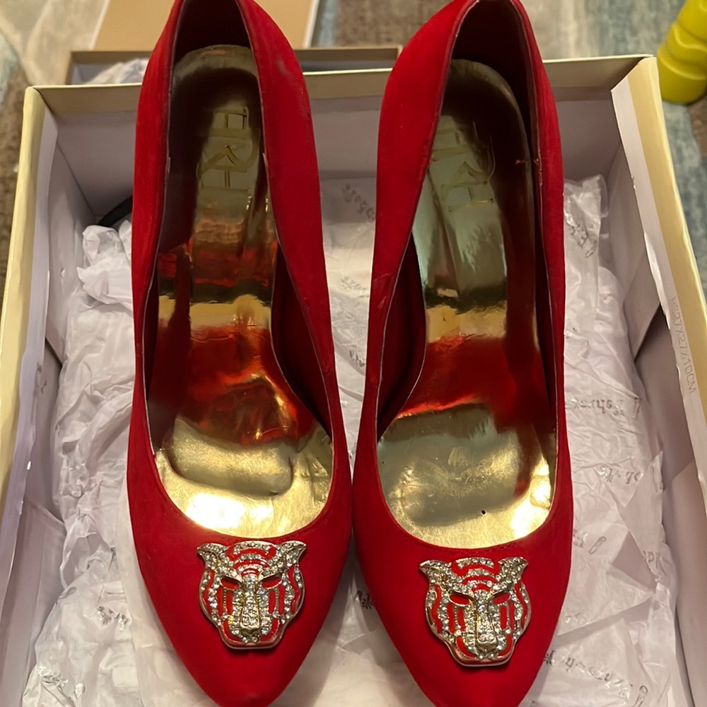 Red high heels size 8
